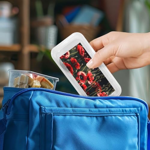 Stylish Red Poppy Utensil Set with Travel Case Stainless Steel BPA-Free