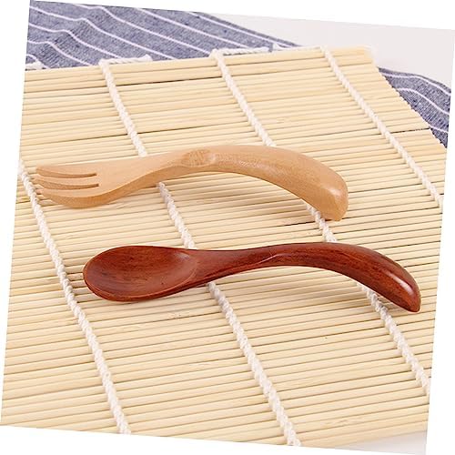 1 Set HAPINARY Wooden Spoon Fork Utensils Yellow