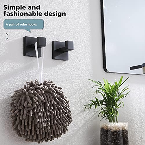 KOKOSIRI Wall-Mounted Bath Towel Hook Robe Coat Organizer Matte Black