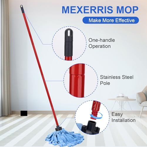 Powerful Efficient Blue Microfiber Mop Cloth Head Replacement
