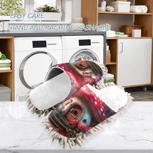 Running Bear White Mushrooms House Mower Slippers