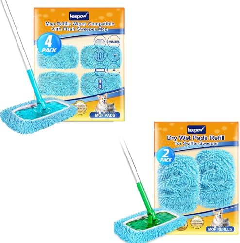 6 Pack Dry Pads Refill for Swiffer Sweeper Dry Cloths