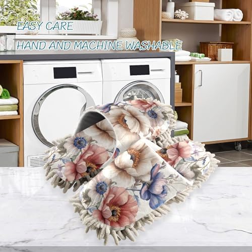 FLildon Microfiber Cleaning Slippers with Blooming Flowers