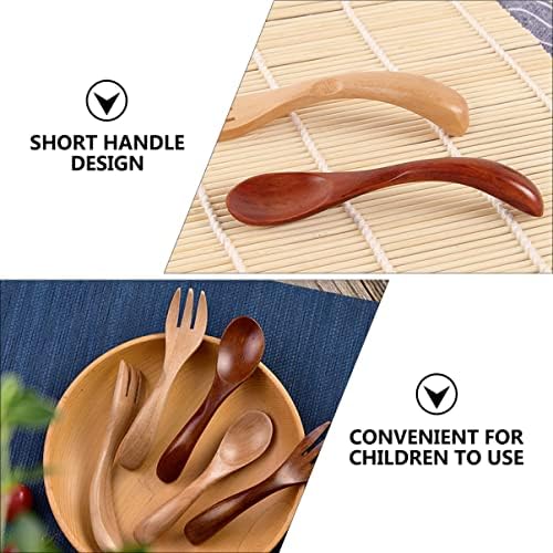 Vaguelly 1 Set Wooden Childrens Fork and Spoon Travel Set