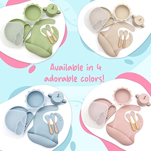 KCMI Silicone Flatware Set for Babies - Self-Feeding Compact