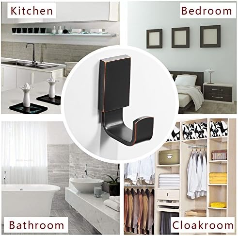 BESy Brass Robe Towel Hook Oil Rubbed Bronze Heavy Duty 6 lbs Capacity