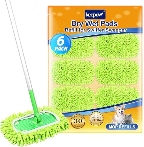 KEEPOW 26 Pack Reusable Microfiber Mop Pads for Swiffer