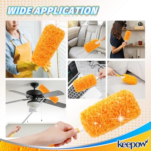 KEEPOW Reusable Microfiber Mop Pads for Swiffer Sweeper XL Duster Refills