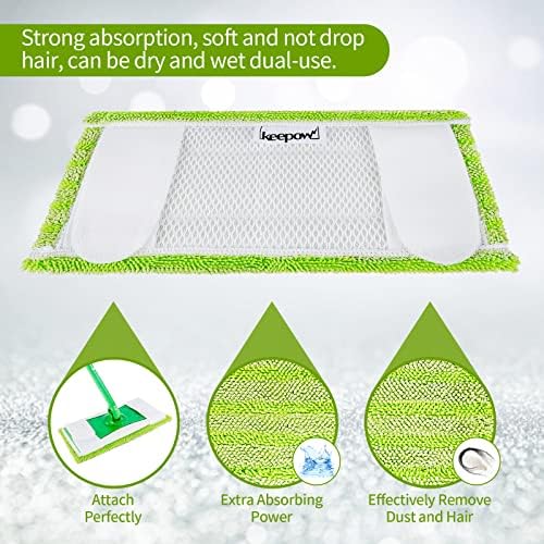 KEEPOW 14-Pack Reusable Swiffer Mop Pads