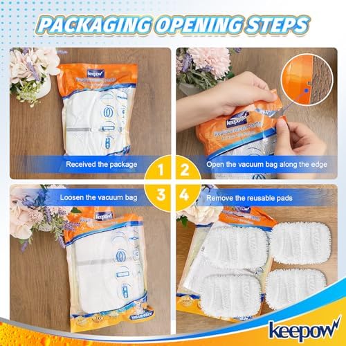 KEEPOW Reusable Microfiber Mop Pads for Swiffer Sweeper Eco-Duty