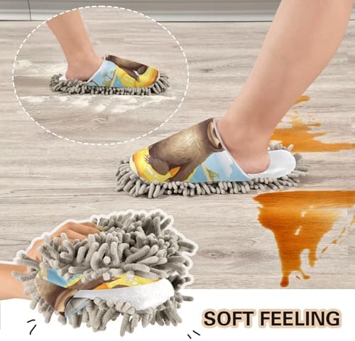 White Sloth Mop Slippers - Affordable Comfortable for Daily Use