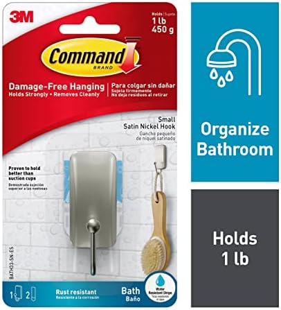 4 Count Satin Nickel Bath Hooks Modern No Tools Required Organizer