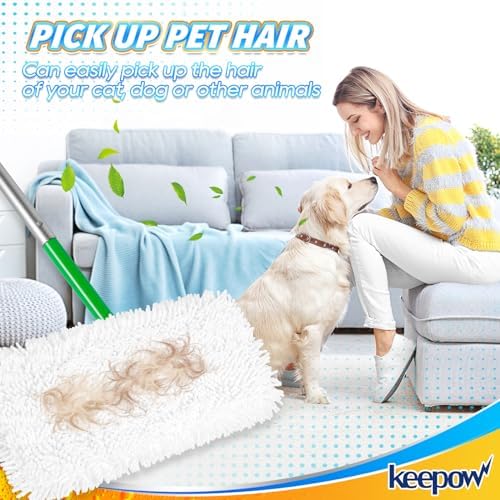KEEPOW Reusable Microfiber Mop Pads for Swiffer Sweeper Eco-Duty