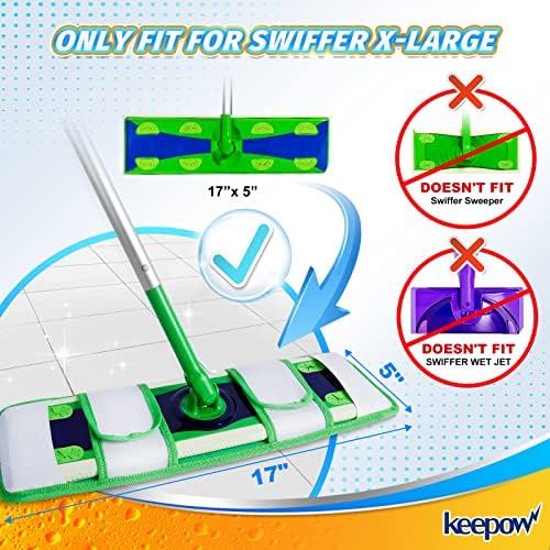 KEEPOW Replacement Swiffer Wet Pads 8-Pack XL