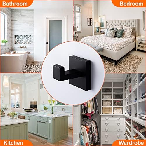 Taucent Bath Towel Hook 2 Pack Matte Black