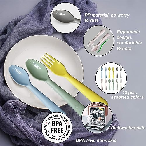 Muulaii Kids Spoons Forks Safe Reusable Solid Feeding Set for Toddlers