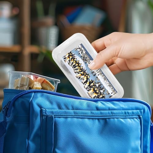 Happy Penguin Print Utensils Set with Travel Case