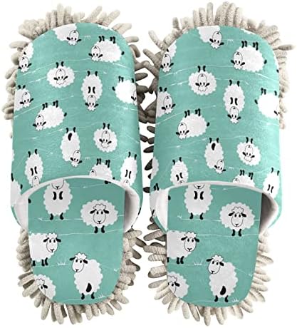 Xigua Microfiber Microscope Slippers Funny Sheep Floor Cleaning Shoes