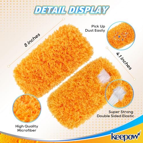 KEEPOW Reusable Microfiber Mop Pads Duster Refills