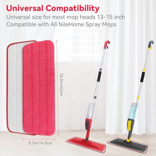 165 Inch Flat Mop Refills - 10 Pack Reusable Microfiber Mop Pads