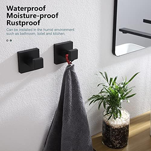KOKOSIRI Wall-Mounted Bath Towel Hook Robe Coat Organizer Matte Black