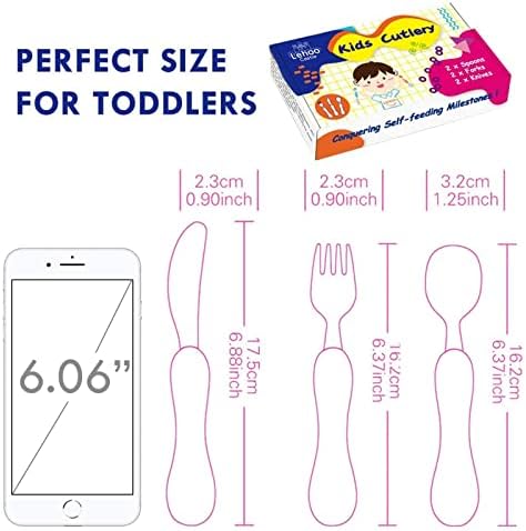 Lehoo Castle Safe Dinosaur Toddler Flatware Set with 6PCS