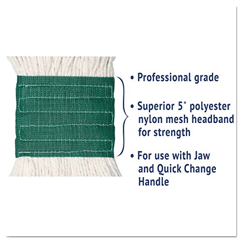 Boardwalk BWK502WHEA Premium 5-inch CottonSynthetic Fiber Wet Mop Head