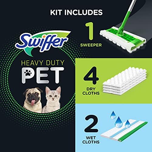 Swiffer Sweeper Heavy Duty Pet Dry Wet Sweeper Kit