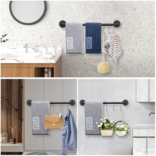 Sturdy Metal Towel Bar Rustic Bathroom oder Home Hardware 24 inchUniversal