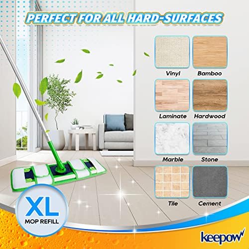 KEEPOW Replacement Swiffer Wet Pads 8-Pack XL