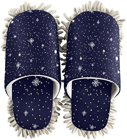 Xigua Microfiber Cleaning Slippers Winter Snowflake Design