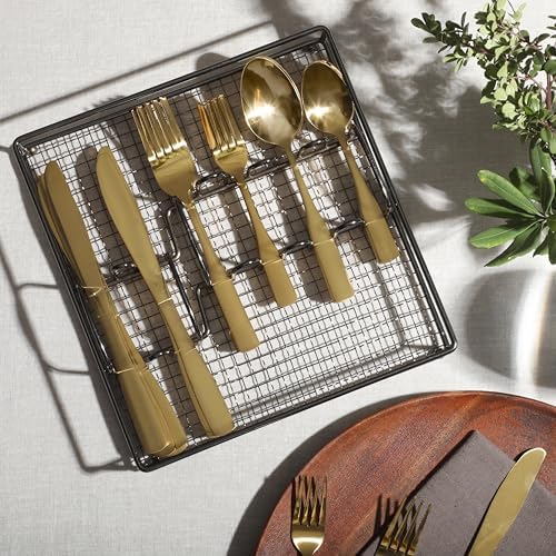 Gibson Home Abbesville Gold Flatware Set for 8