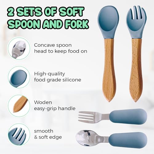 Aha Essentials 12 Piece Baby Feeding Set with Suction Bowls and Plates