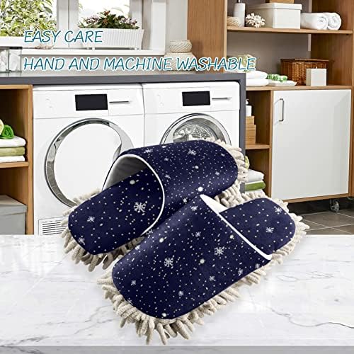 Xigua Microfiber Cleaning Slippers Winter Snowflake Design