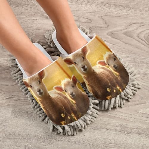 Escape to White Sheep Mop Slippers - Clean Your Space