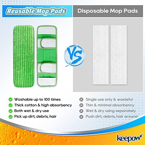 KEEPOW Replacement Swiffer Wet Pads 8-Pack XL