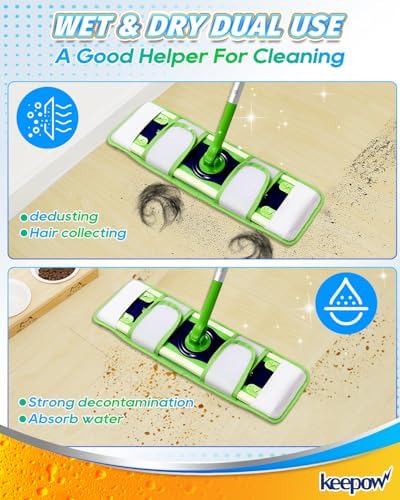 KEEPOW Reusable X-Large Mop Pad 2-Pack - Durable and Effective Cleaning Solution