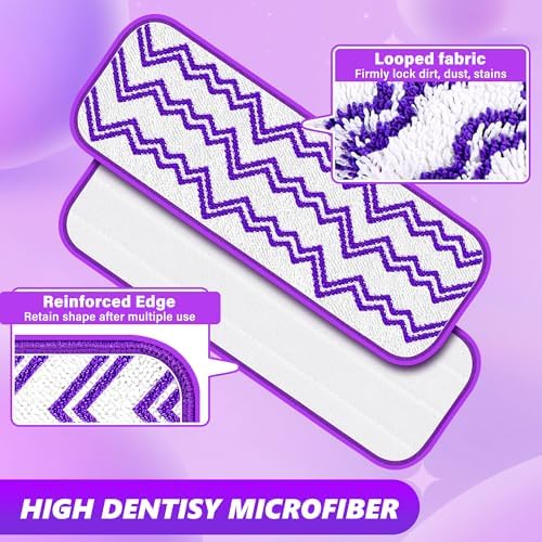 Set of 20 Reusable Power Mop Pads Washable Swiffer Mop Compatible Microfiber Design