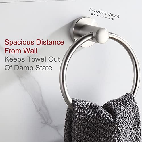 Sturdy Rust-Ready BGL Brushed Nickel Towel Ring 2-Pack