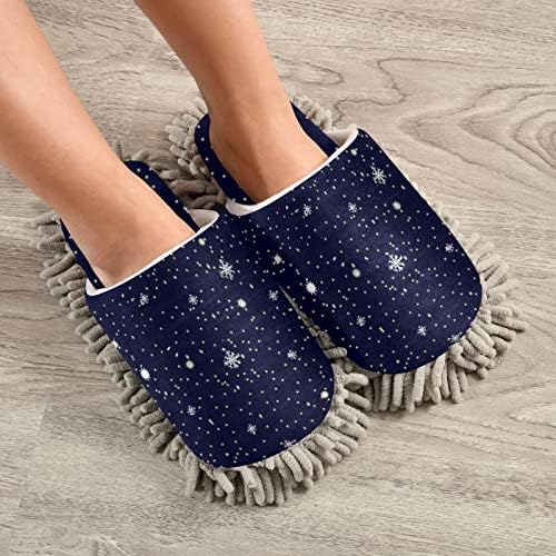 Xigua Microfiber Cleaning Slippers Winter Snowflake Design