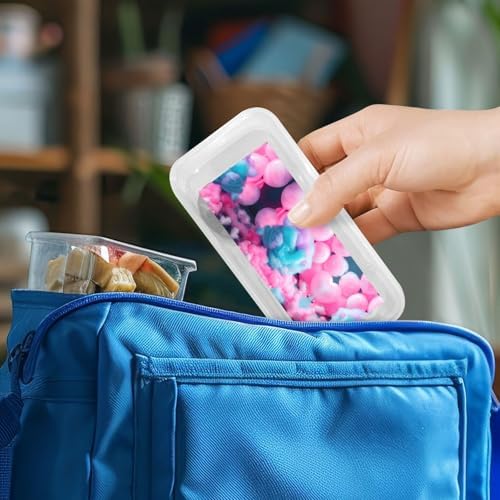 YQxwJLPink Cotton Candy Print Stainless Steel Flatware Set with Travel Case