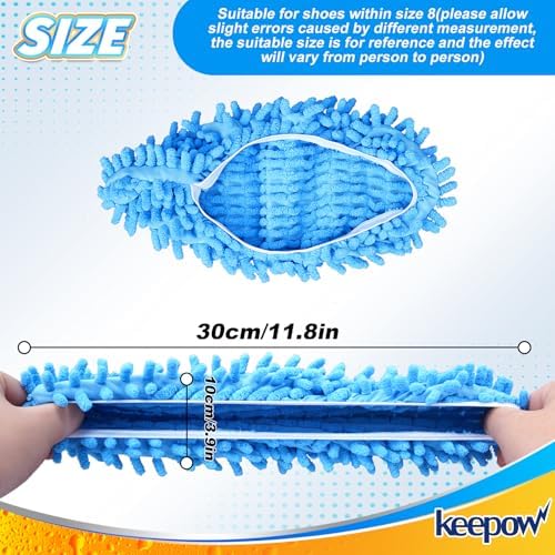 KEEPOW Mop Slippers 5 Pairs Microfiber Floor Cleaning Shoes