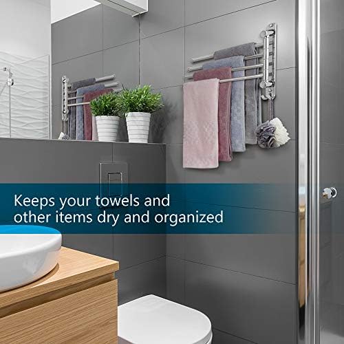 JSVER 4 Arms Swivel Towel Rack SUS304 Stainless Steel 1