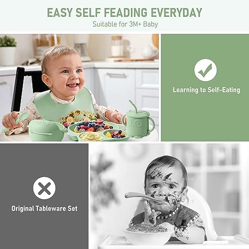 Bnditeu Baby Weaning Set 10 Pcs with Adjustable Bib 1