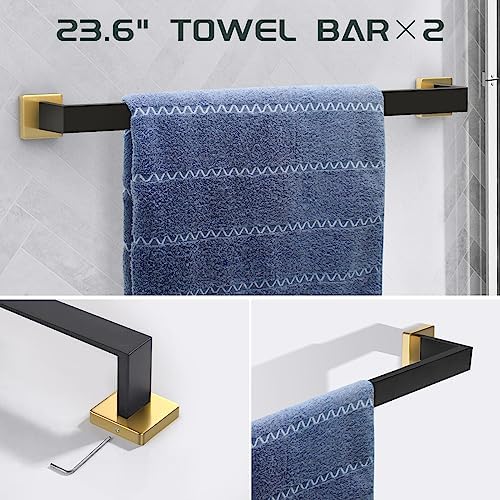 7-Piece Black Gold Bathroom Initiatives Set