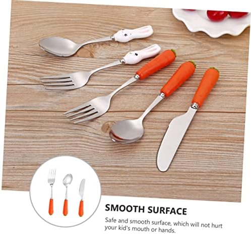SECFOU Stainless Steel Cutlery Set for Kids 3PCS Fork Spoon Knife