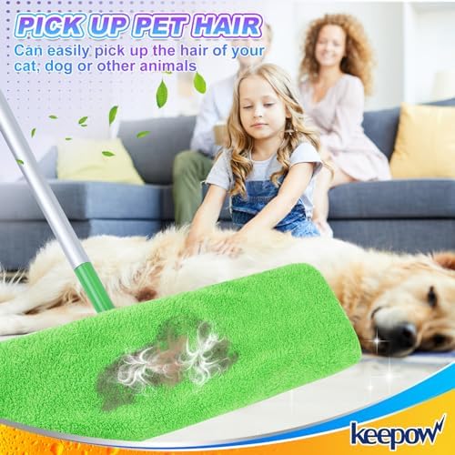 KEEPOW Reusable Wet Dry Pads XL for Swiffer XL Mop 8 Pack