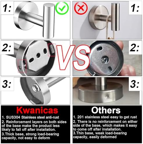 5-Piece Stainless Steel Bathroom Kitchen Hardware Set