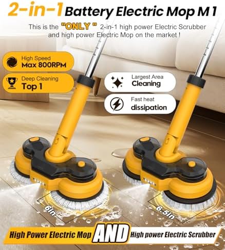 Qimedo Electric Mop M1 Replacement Pads Brush Heads 2-in-1