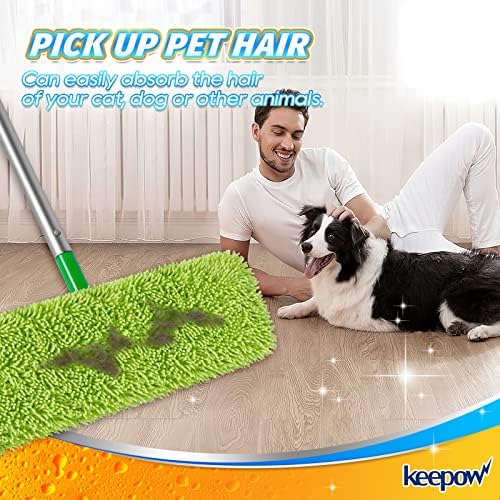 KEEPOW Reusable Microfiber Mop Pads for Swiffer Sweeper XL Duster Refills